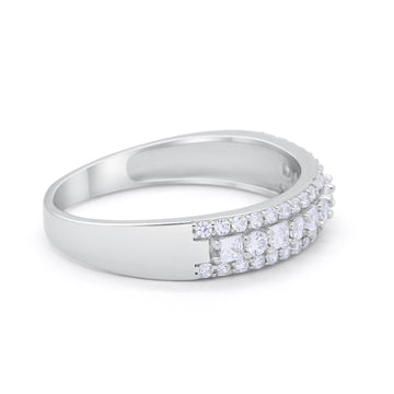 Art Deco Eternity Engagement Ring Simulated CZ 925 Sterling Silver